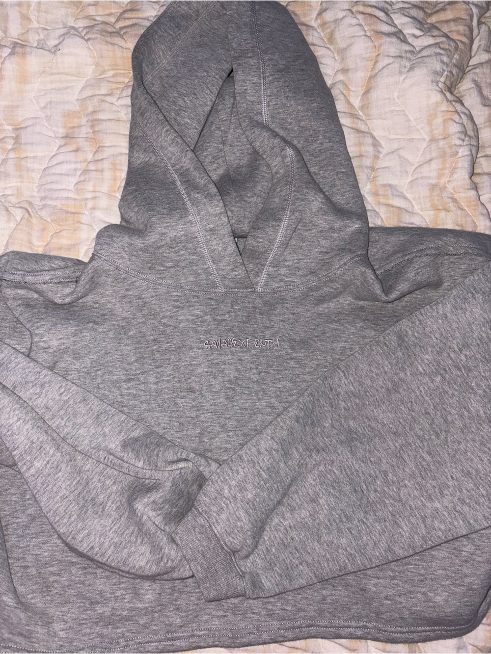 Savage X Fenty Gray Cropped Hoodie